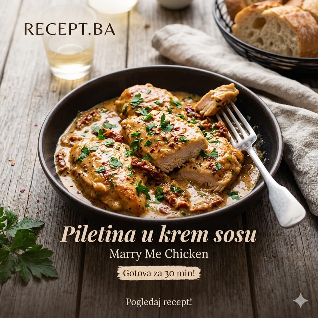 Piletina u krem sosu (Marry Me Chicken) – gotova za 30 min